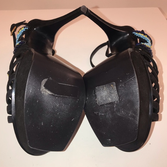 YVES SAINT LAURENT TRIBUTE BEADED SANDALS 40 - Picture 5 of 6